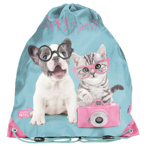 Vak na záda Happy friends modrý-2